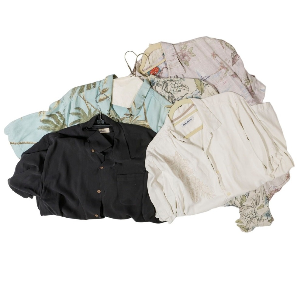 Lot 5 Tommy Bahama Silk Linen Beach Shirts Mens XL XXL Tropical Floral Palm